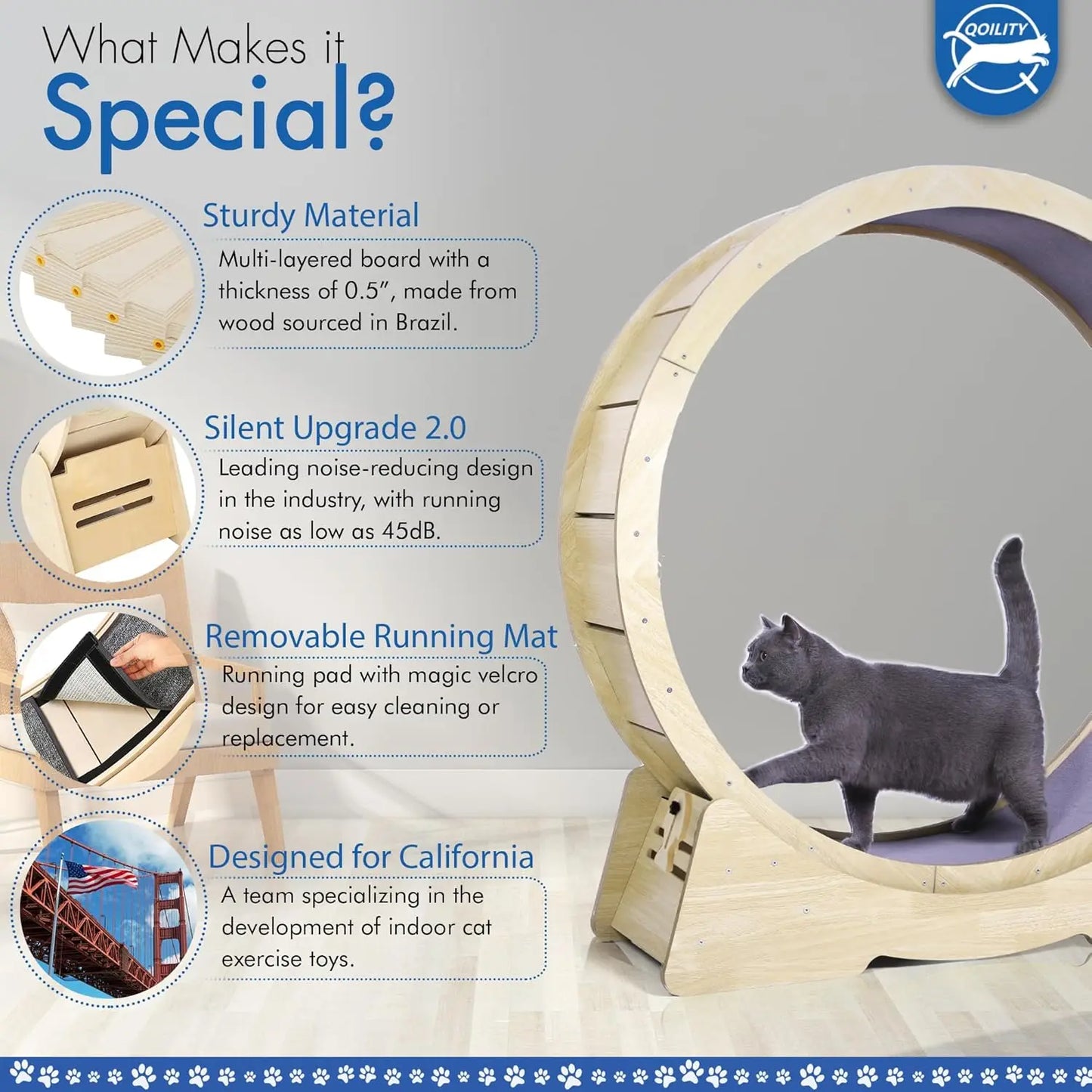 Low-Noise Cat Wheels for Indoor Cats Fitness & Health - Suitable for Most Indoor Cats